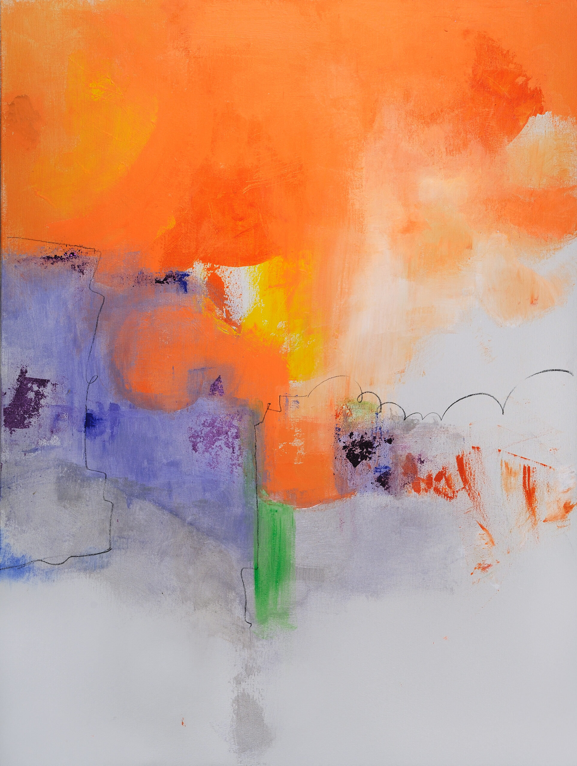 "Light through Rain" Mixed Media on Canvas, 48" x 36"